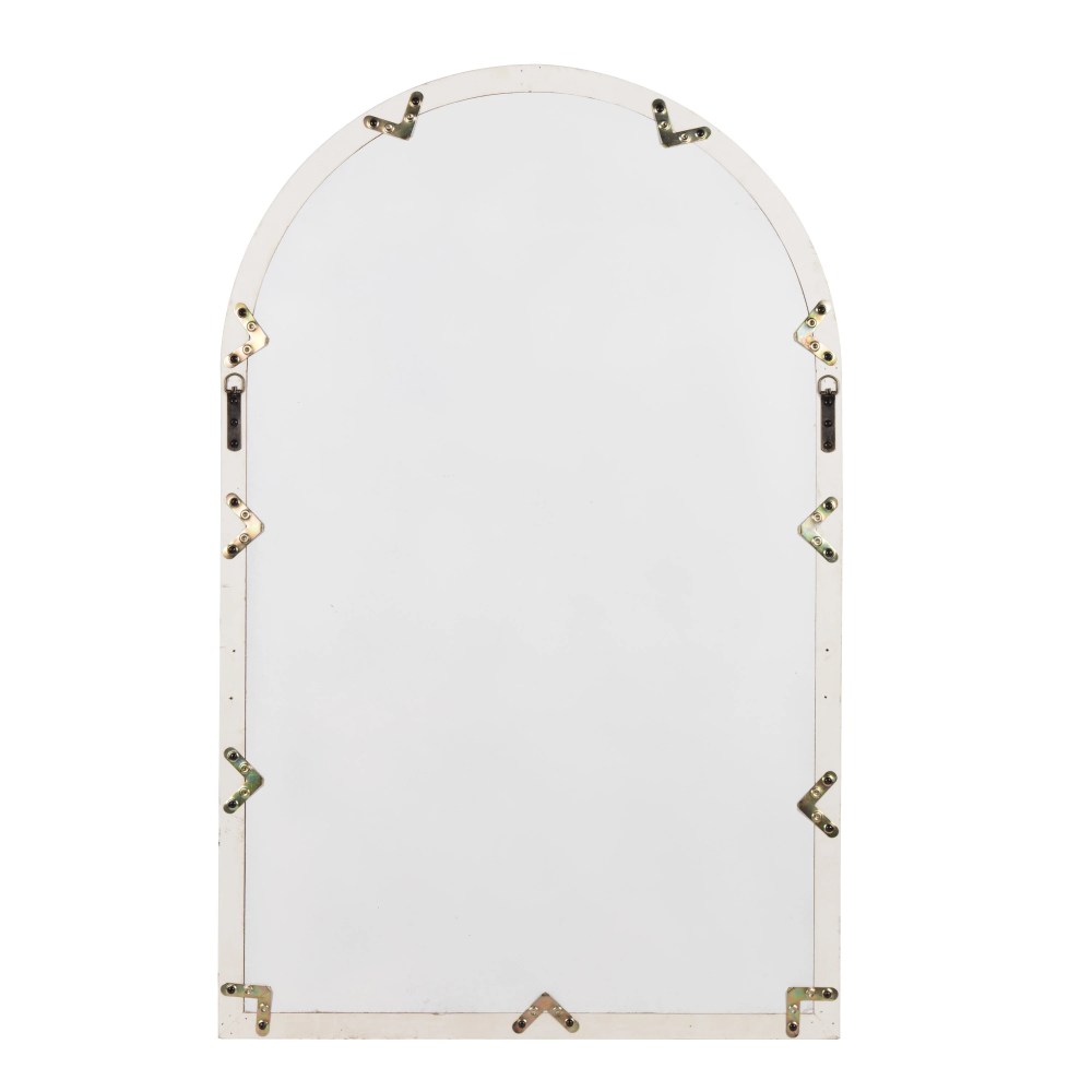 Kate and Laurel Boldmere Large Traditional Wood Windowpane Arch Mirror, 2844, Rustic Brown and White - Image 8