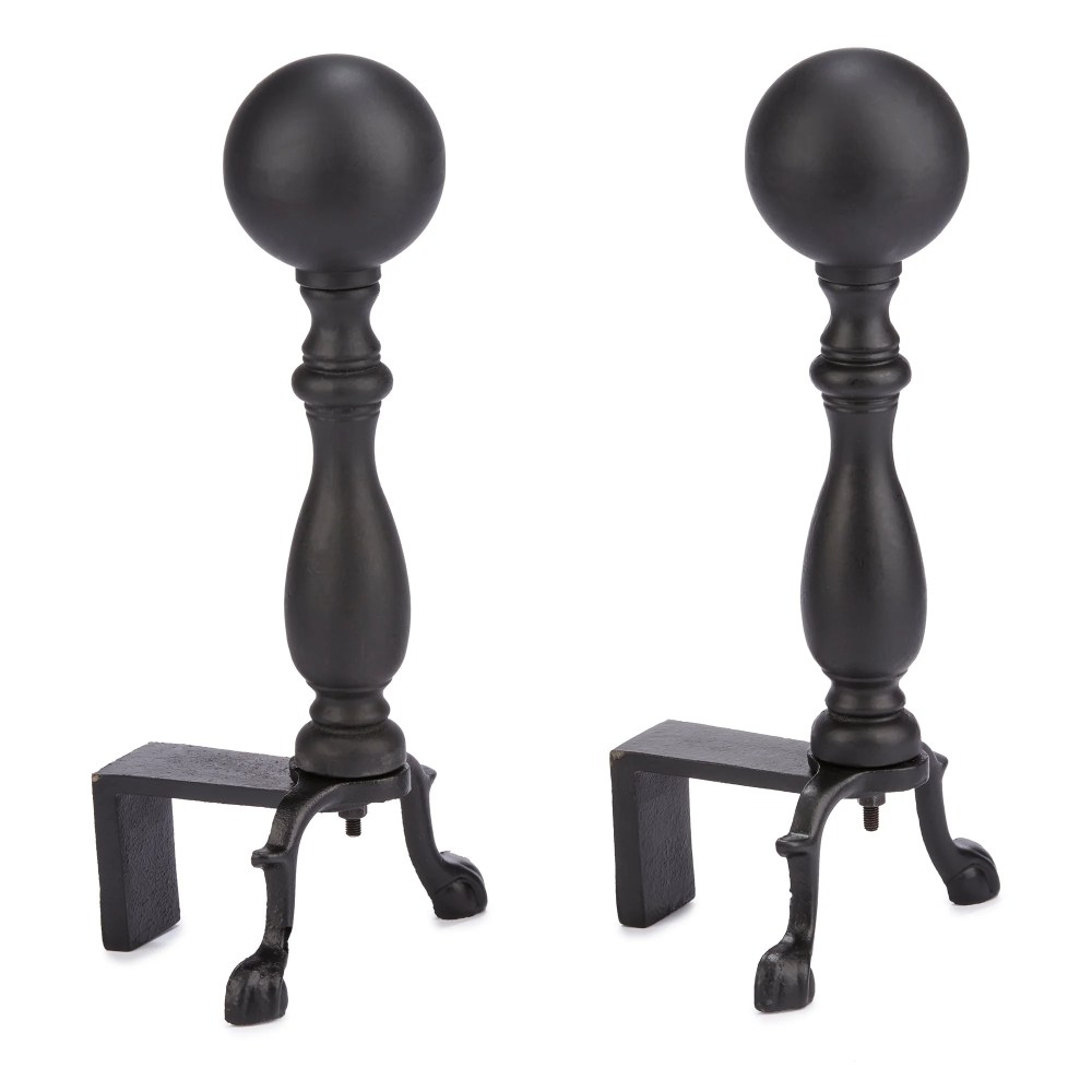 UniFlame Black Ball Andirons - Image 4