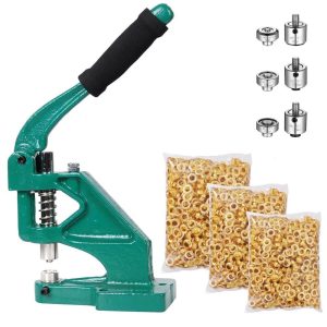 Yescom Grommet Tool Kit 900pcs Eyelets Washers 0/2/4 Die Hole Puncher Hand Press Machine for Fabric Crafting