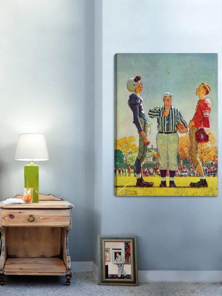 Marmont Hill "Coin Toss" by Norman Rockwell Painting Print on Canvas - Image 4