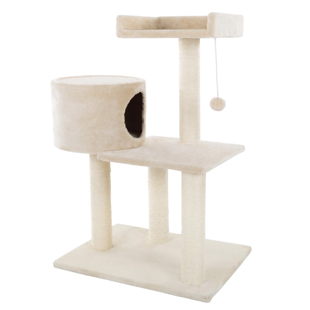 3 Tier Cat Tree- Plush Multi Level Cat Tower with Scratching Posts Perch Style Bed Cat Condo and Hanging Toy for Cats and Kittens By PETMAKER (31) - Image 8