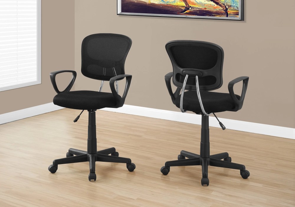 Monarch Specialties Office Chair, Swivel, Ergonomic, Armrests, Work, Juvenile, Black Mesh - Image 2