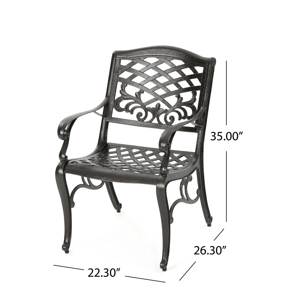 Cast Aluminum Bronze Outdoor Chair (Set of 2) - Image 3