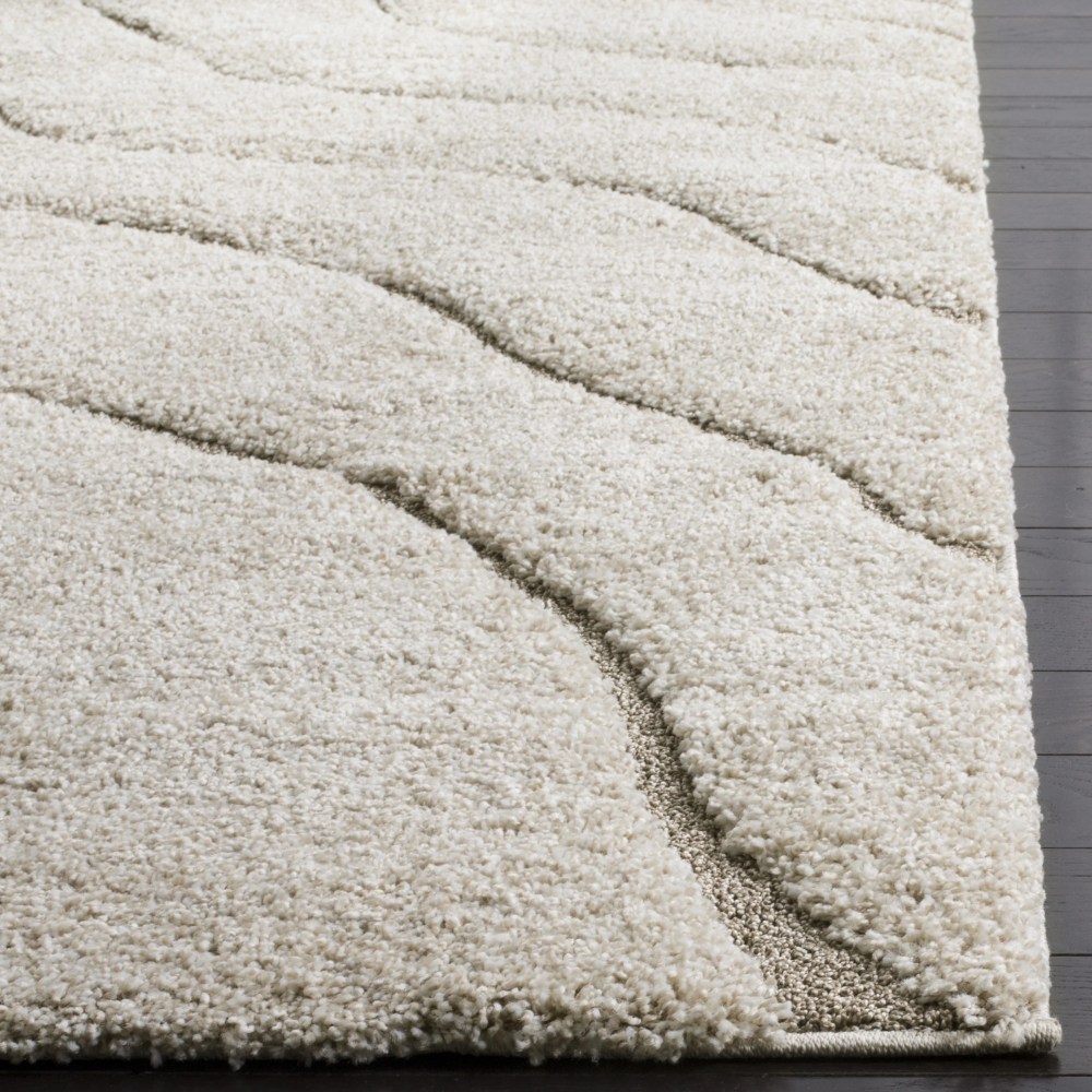 SAFAVIEH Florida Tabitha Geometric Waves Shag Area Rug, Cream/Beige, 3'3" x 5'3" - Image 2
