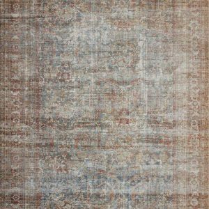 Chris Loves Julia x Loloi Jules Lagoon/Brick 5"-0" x 7"-6" Area Rug