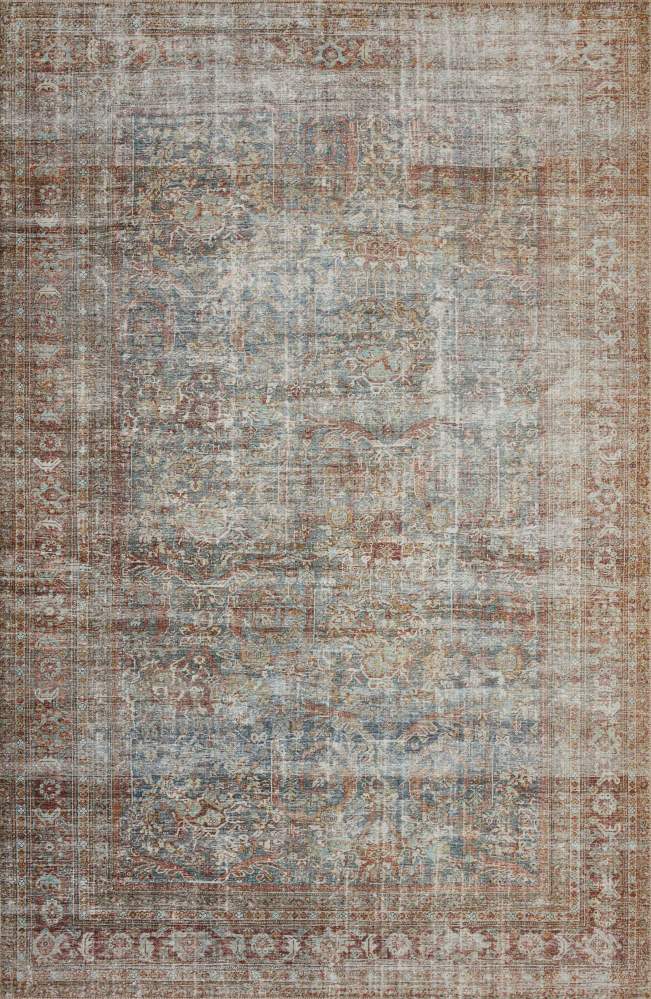 Chris Loves Julia x Loloi Jules Lagoon/Brick 5"-0" x 7"-6" Area Rug