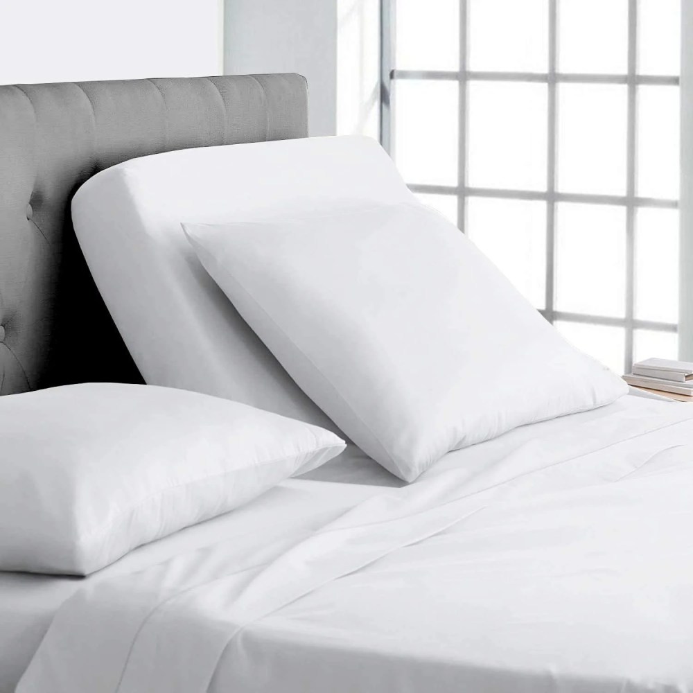 Top Split King Sheets Sets for Adjustable Beds - 800 Thread Count- 100 Egyptian Cotton 4Pcs Bed Sheets, Fits Upto 18" Inch Deep Pockets, White Solid - Split Down 34 inches from The top