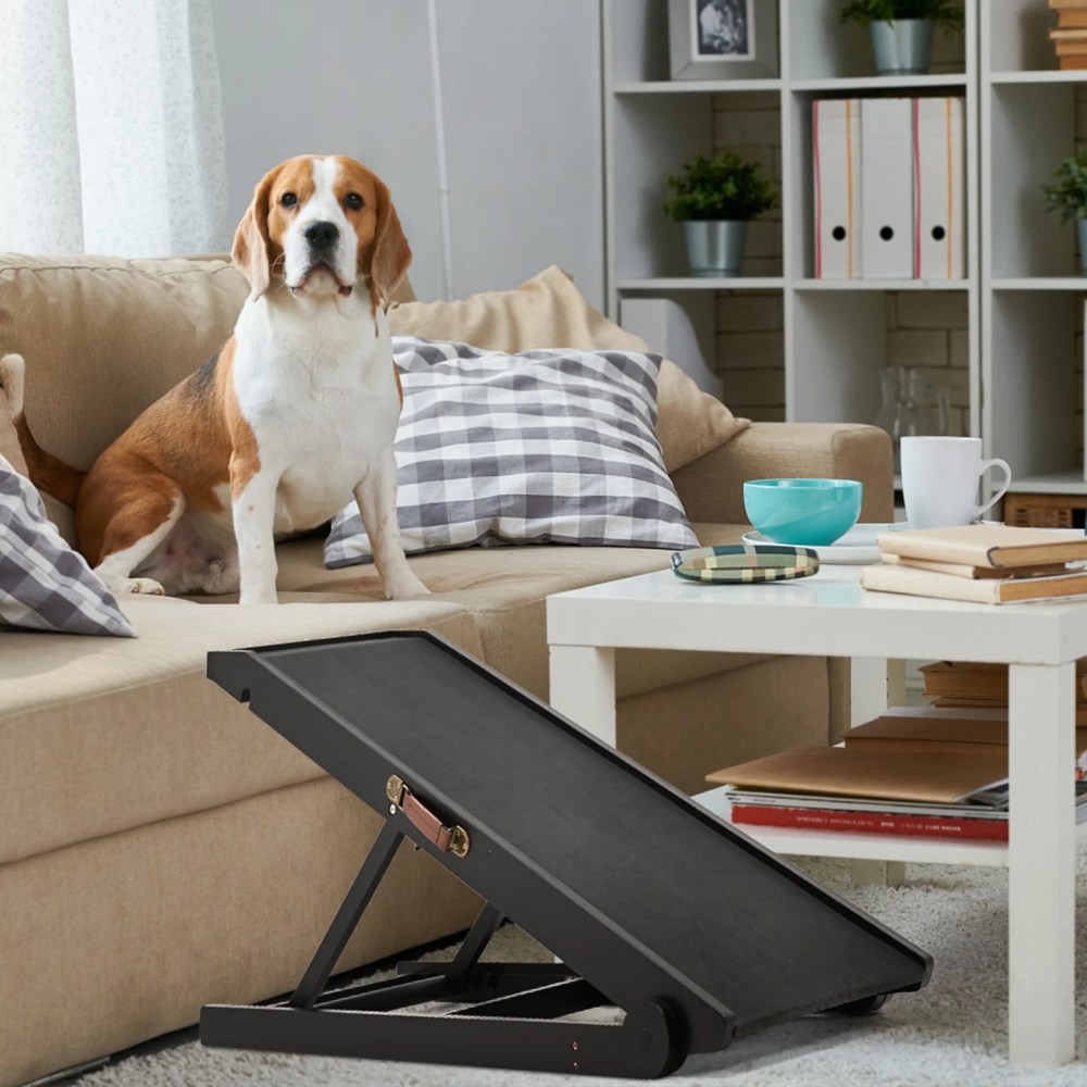 Slsy Dog Ramp with Upgrade Rubber Mat, 4 Level Adjustable 41.3" Folding Pet Ramp for Bed, Couch, SUV, for Small & Large Old Dogs & Cats, Supports up to 150 lbs - Image 6