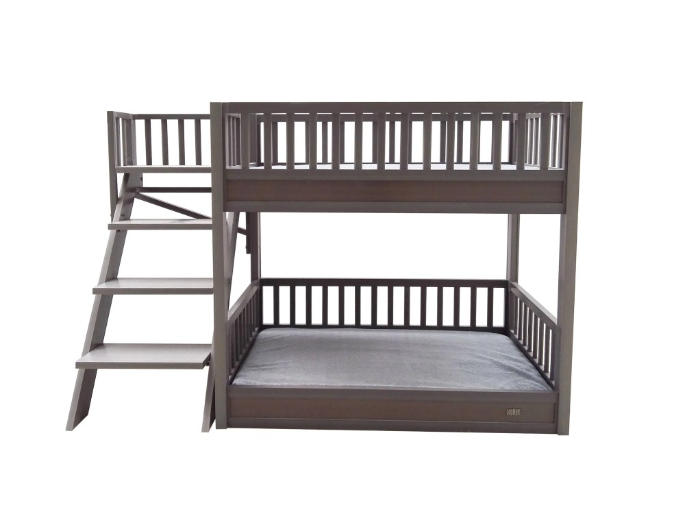 New Age Pet ECOFLEX Aspen Dog Bunk Bed in Grey, Two Memory Foam Cushions - Image 8