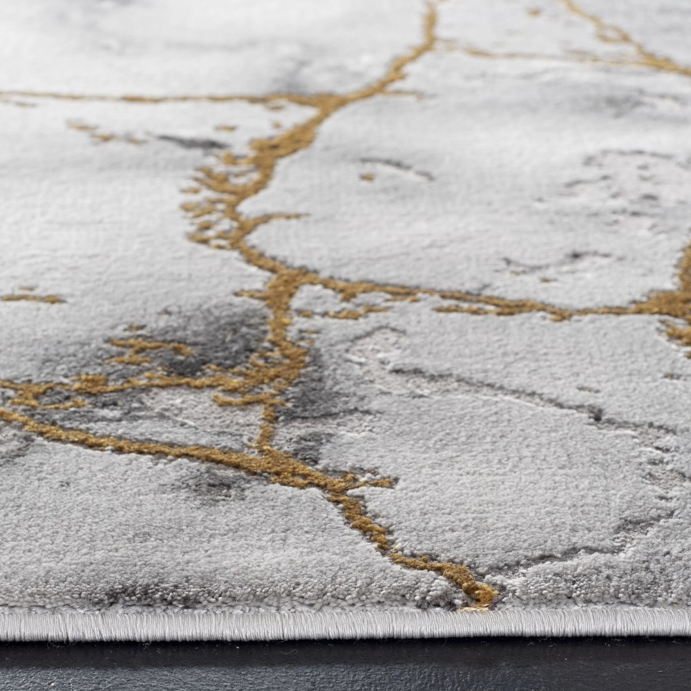 SAFAVIEH Craft Paul Abstract Area Rug, Grey/Gold, 5'3" x 7'6" - Image 4