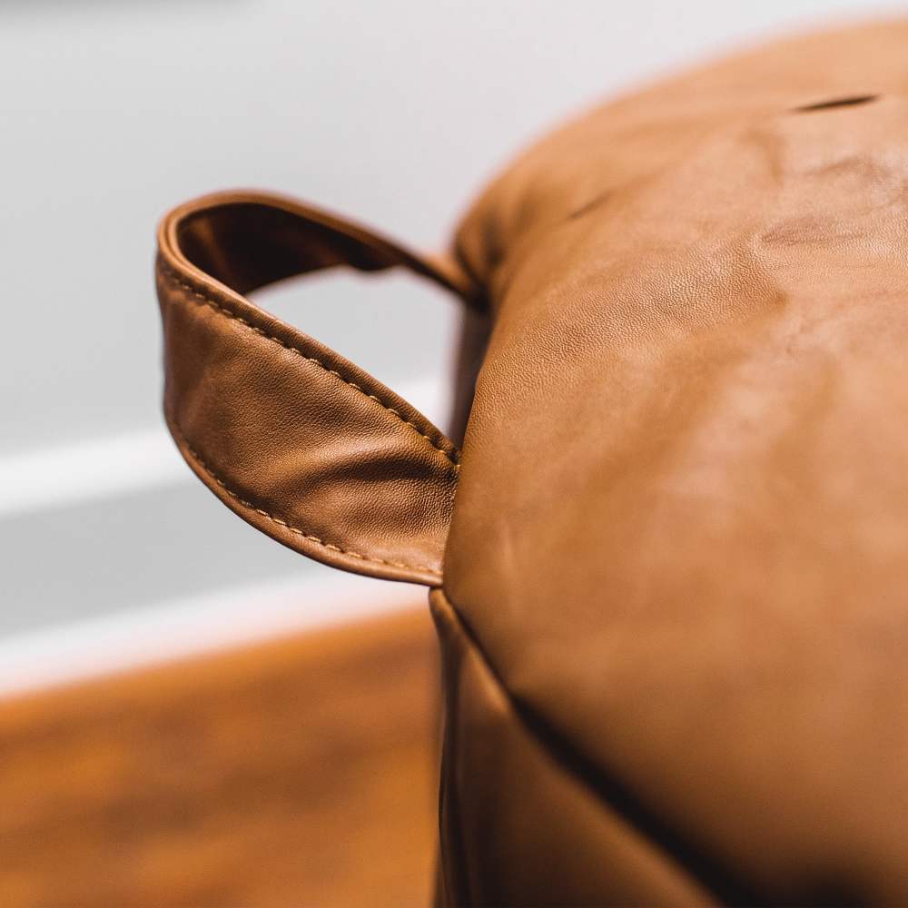 Big Joe Milano w/ Vibe Vibrating Massage Bean Bag Chair for Kids, Teens, Adults, Caramel Montana, Vegan Leather, Lightweight Seat for Reading Nook and Gaming 2.5 foot Refillable - Image 9