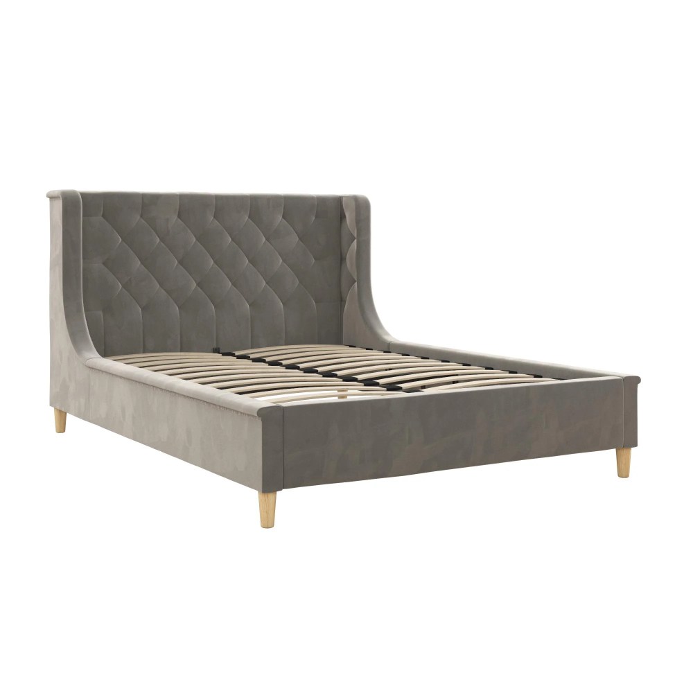 Max & Finn Ambrosia Kids' Full Upholstered Bed, Gray Velvet - Image 3