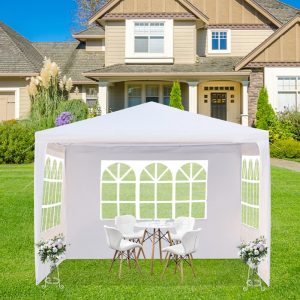 Zimtown 10'x10" Wedding Party Canopy Tent, 3 Removable Sidewalls with Windows, Great for Outdoors