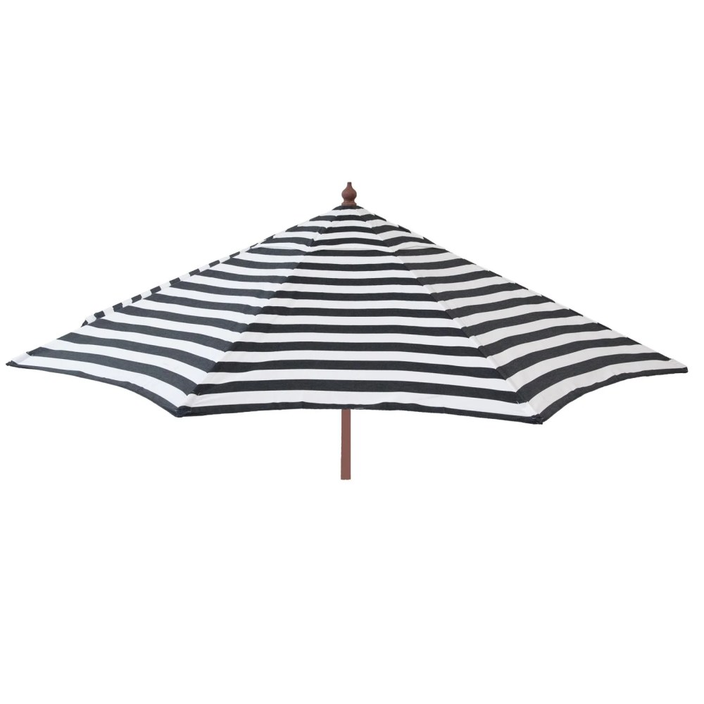 9ft Tilt Italian Market Umbrella Home Patio Canopy Sun Shelter - Black and White