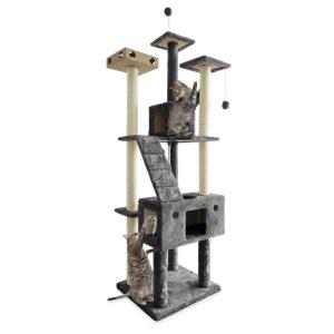 FurHaven Pet Products Tiger Tough Double Decker Playground - Gray,  69.3"