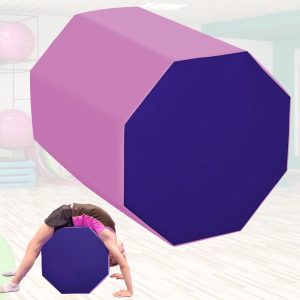 24.4" x 25.6" Gymnastics Octagon Mat Octagon Tumbler Tumbling Mats for Gymnastics Gym Fitness Home, Pink