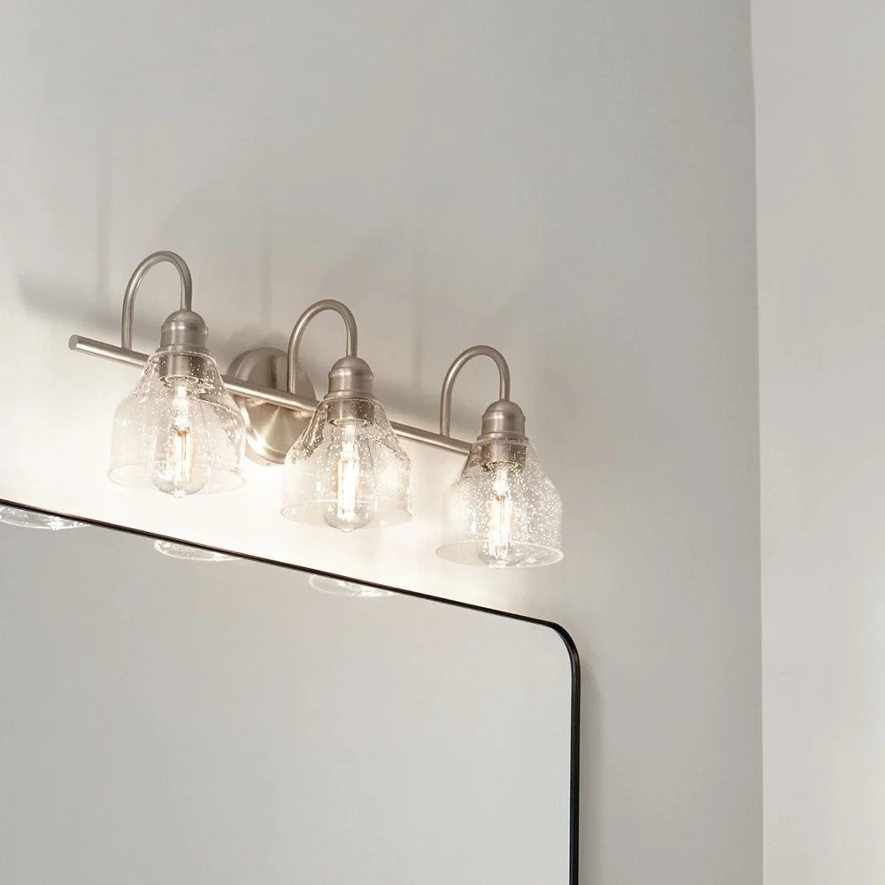 45973NBR Kichler Lighting Avery - 3 Light Bath Vanity Approved for Damp Locations - with Vintage Industrial inspirations - 9.25 inches tall by 24 - Image 2