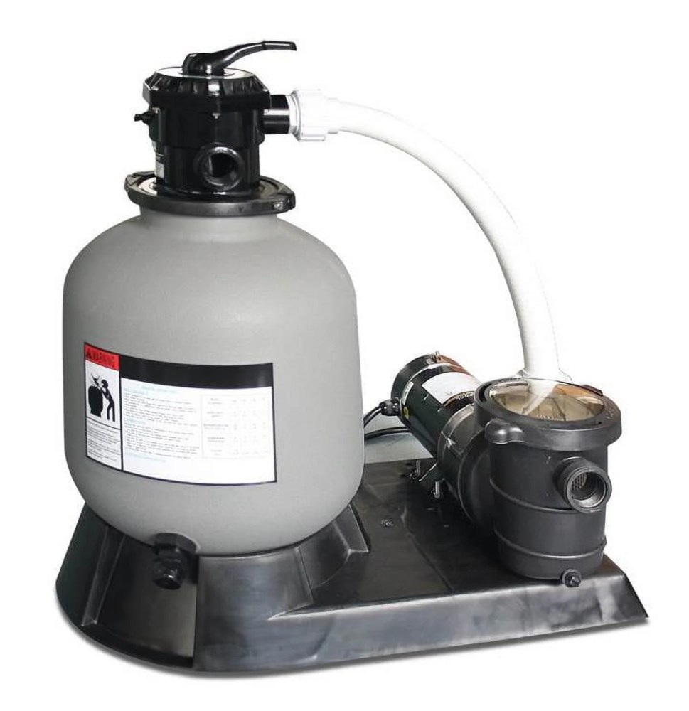 SWIMLINE HYDROTOOLS 16 Inch Pool Sand Filter Pump For Above Ground & Inground Pool Complete System 3/4 HP (0.55 THP) Horsepower 3720 GPH Pumps For Pools Up To 15600 Gallons 7 Way Valve 71610