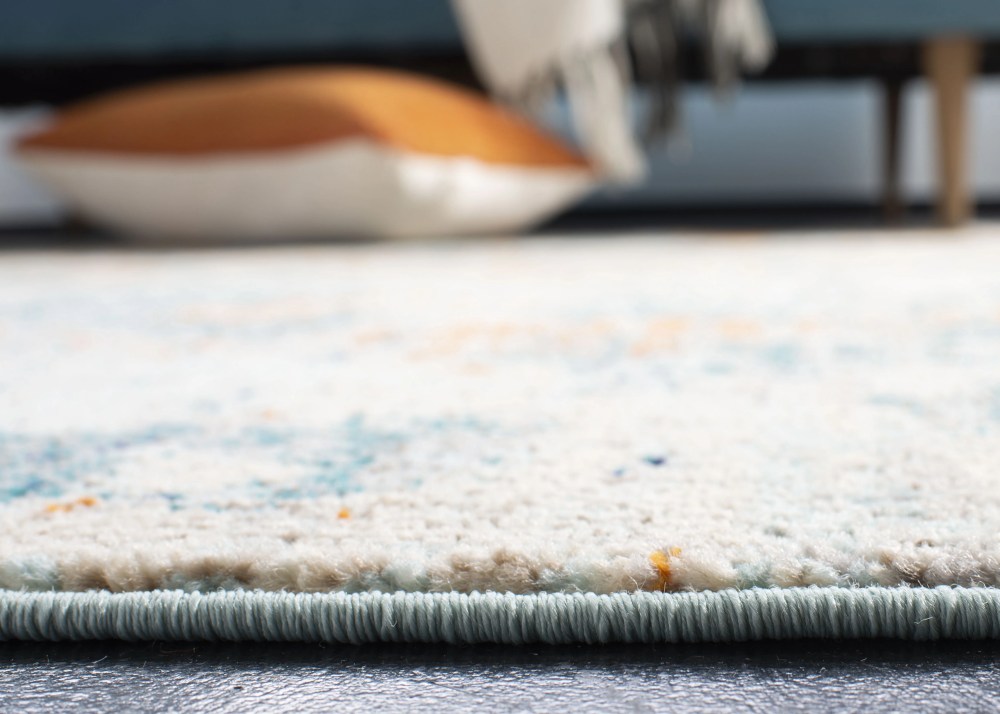 SAFAVIEH Madison Clyde Vintage Abstract Area Rug, Light Blue/Beige, 5'3" x 7'6" - Image 8