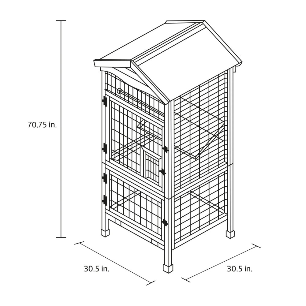 TRIXIE Large 70" Indoor-Outdoor Wooden Birdcage with 3 Front Doors & 2 Perches, Brown - Image 2