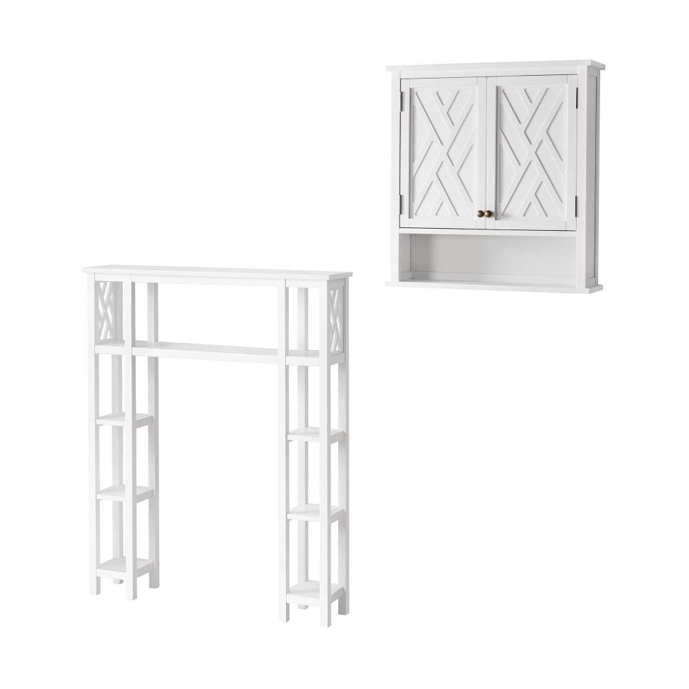 Alaterre Furniture Coventry Over Toilet Open Shelving Unit with Left and Right Side Shelves Size: 39 W x 8 D x 48 H