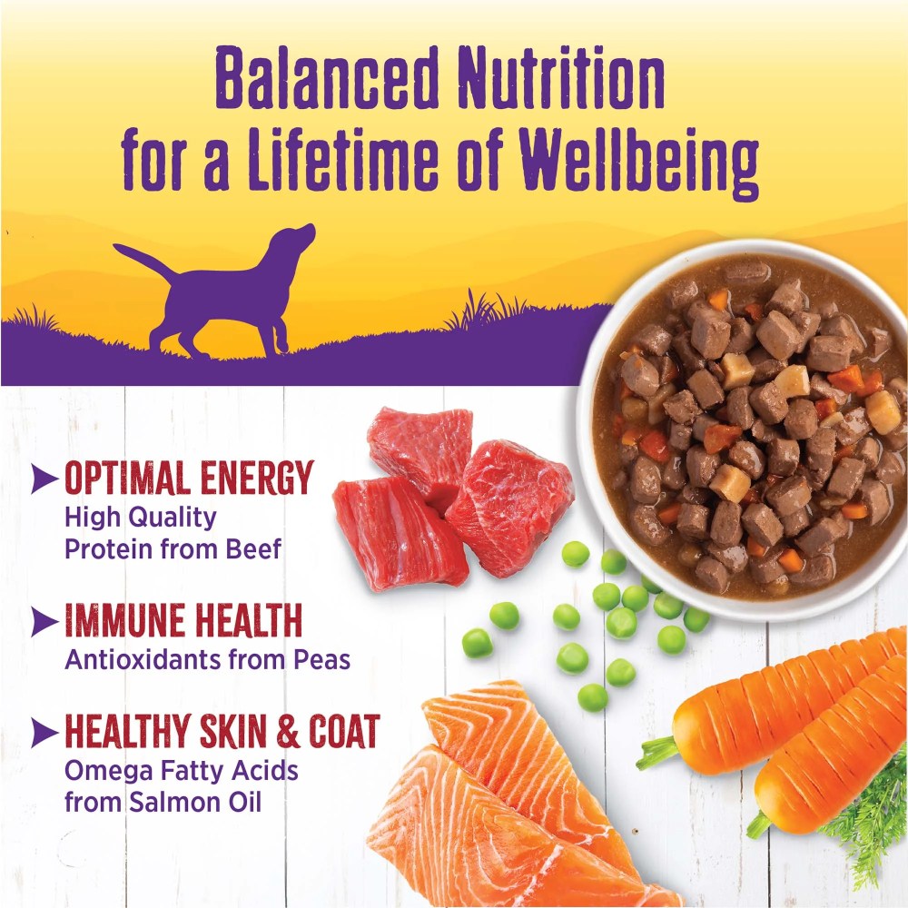 Wellness Complete Health Stew Adult Canned Wet Dog Food, Grain Free, Natural, Beef Recipe, 12.5 oz, Pack of 12 Cans - Image 2