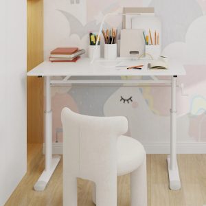 Yoneston 40" x 24" Height Adjustable Computer Desk,Home Office Standing Up Desk for Students, Teen and Adults,White