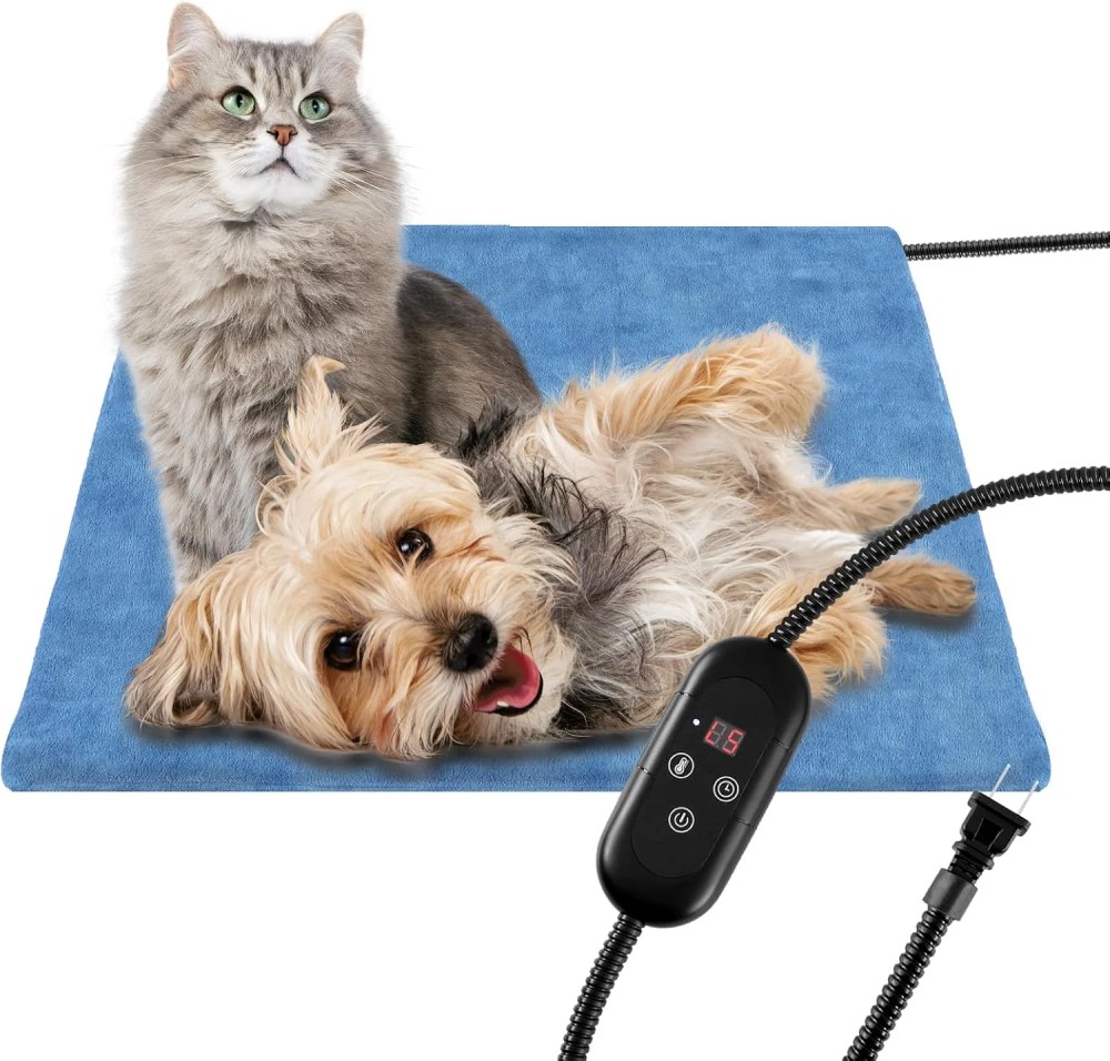 Pet Heating Pad for Dogs, Indoor Outdoor Waterproof Electric Heated Pad Mat for Cats with Chew Resistant Cord, 5 Timer and 6 Level Temperature Pet Bed Warmer-15.727.5 - Image 8