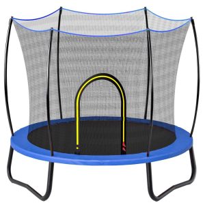 4.5FT Trampoline with Safety Enclosure for Kids, SEGMART Toddler Trampoline with Basketball Hoop, Kids Trampoline with Jumping Mat, Mini Trampoline, Indoor Trampoline, Gifts for Boys Girls, 110L