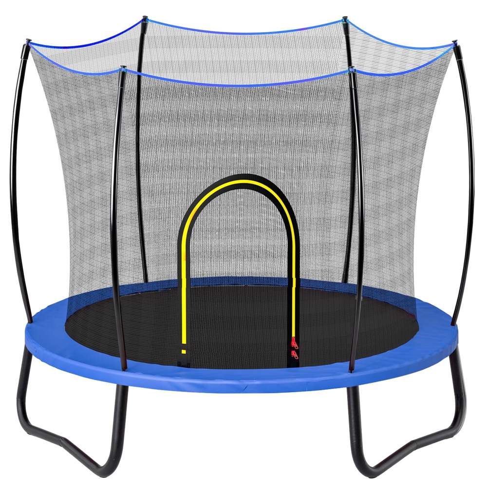 4.5FT Trampoline with Safety Enclosure for Kids, SEGMART Toddler Trampoline with Basketball Hoop, Kids Trampoline with Jumping Mat, Mini Trampoline, Indoor Trampoline, Gifts for Boys Girls, 110L
