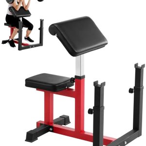 VEVOR Weight Bench with Leg Extension,  Strength Training Benches,  Max load 440 LBS Home Gym Bench Fitness Equipment,  Seated Arm Isolated Barbell Dumbbell Bicep Station,  Workout Bench for Home Gym