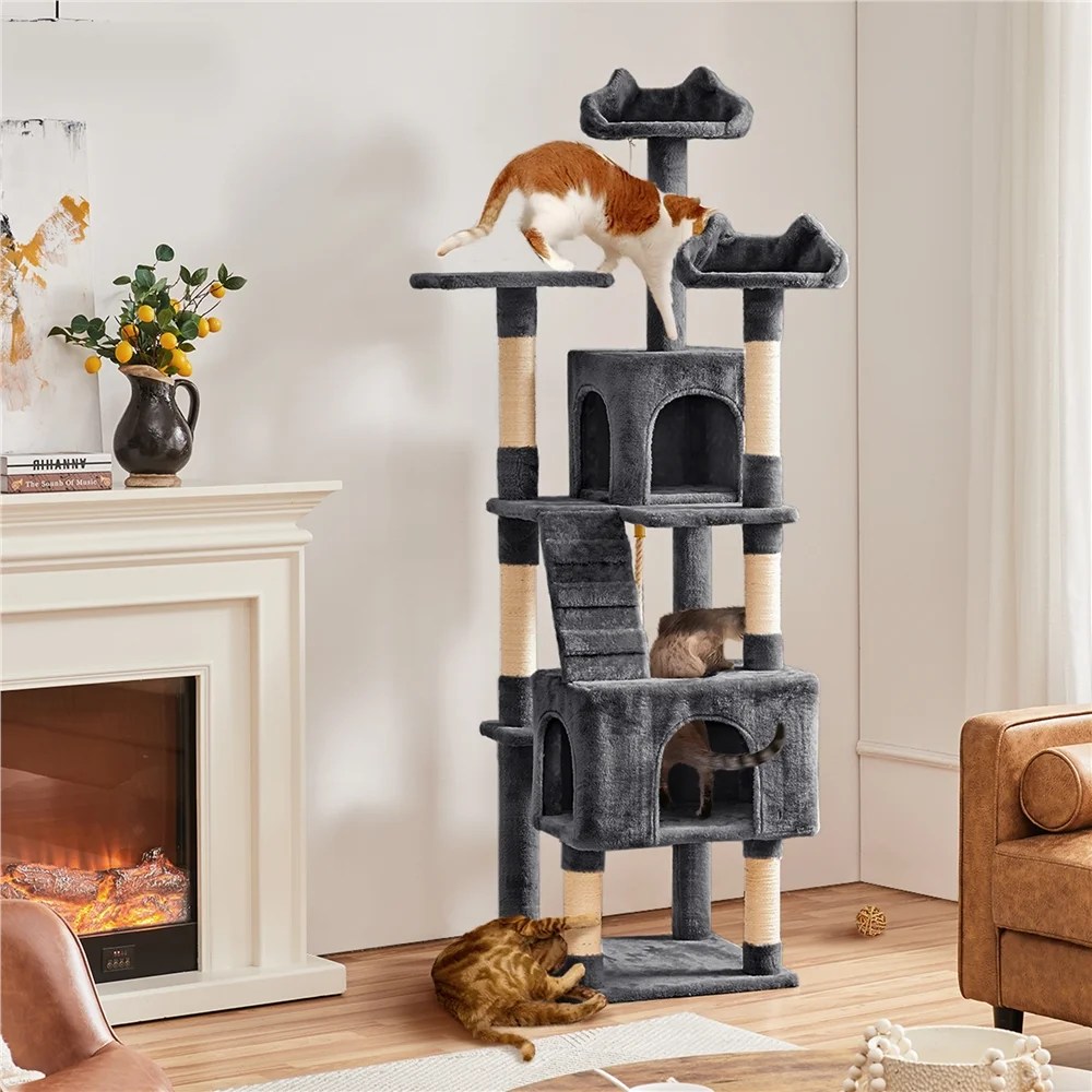 Yaheetech 72" H Cat Tree with 2 Condos - Image 2