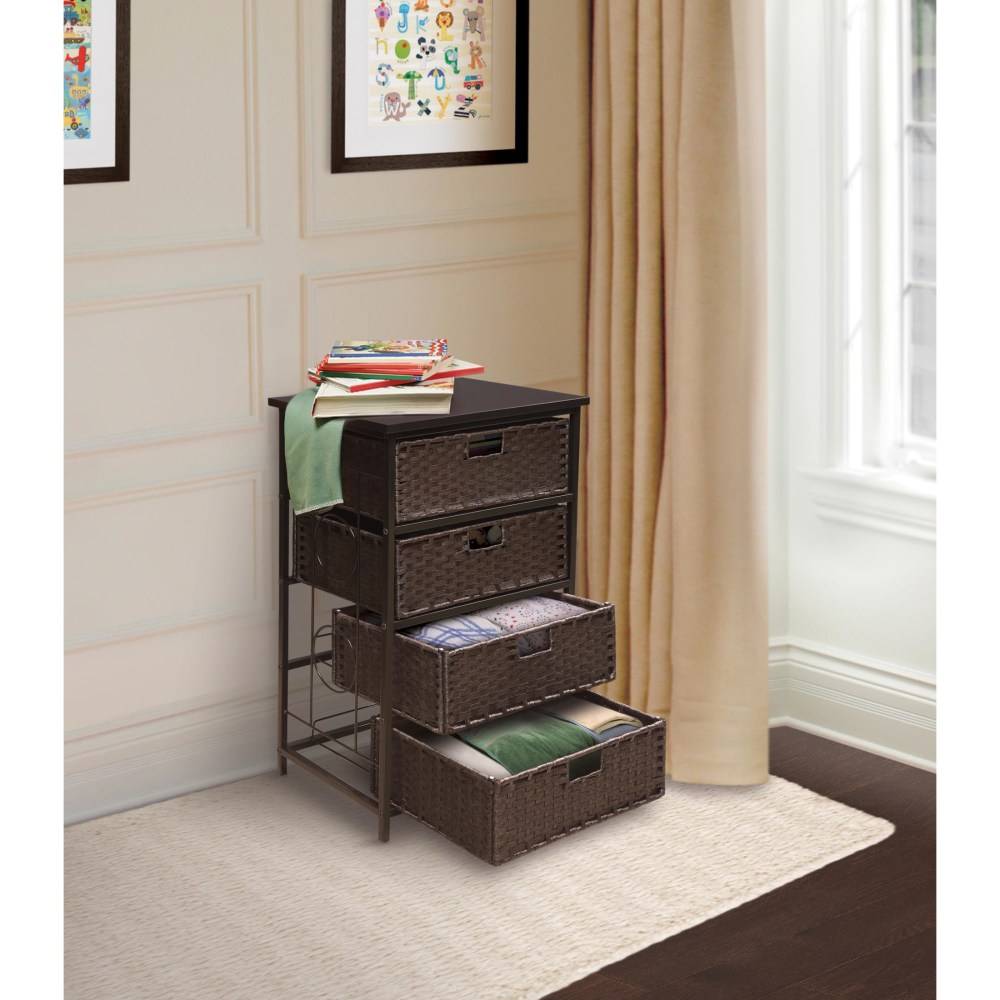 Badger Basket August Collection Tall Four Basket Storage Unit - Espresso - Image 6