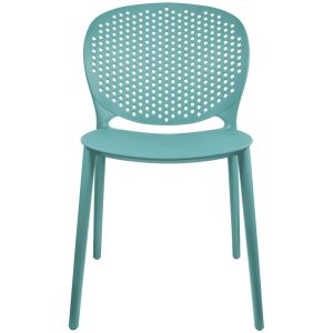 2xhome Modern Pool Patio Chair,Contemporary Plastic Armless Dining Accent Side Chair for Indoor or Outdoor Use,Teal,Set of 1,1 piece