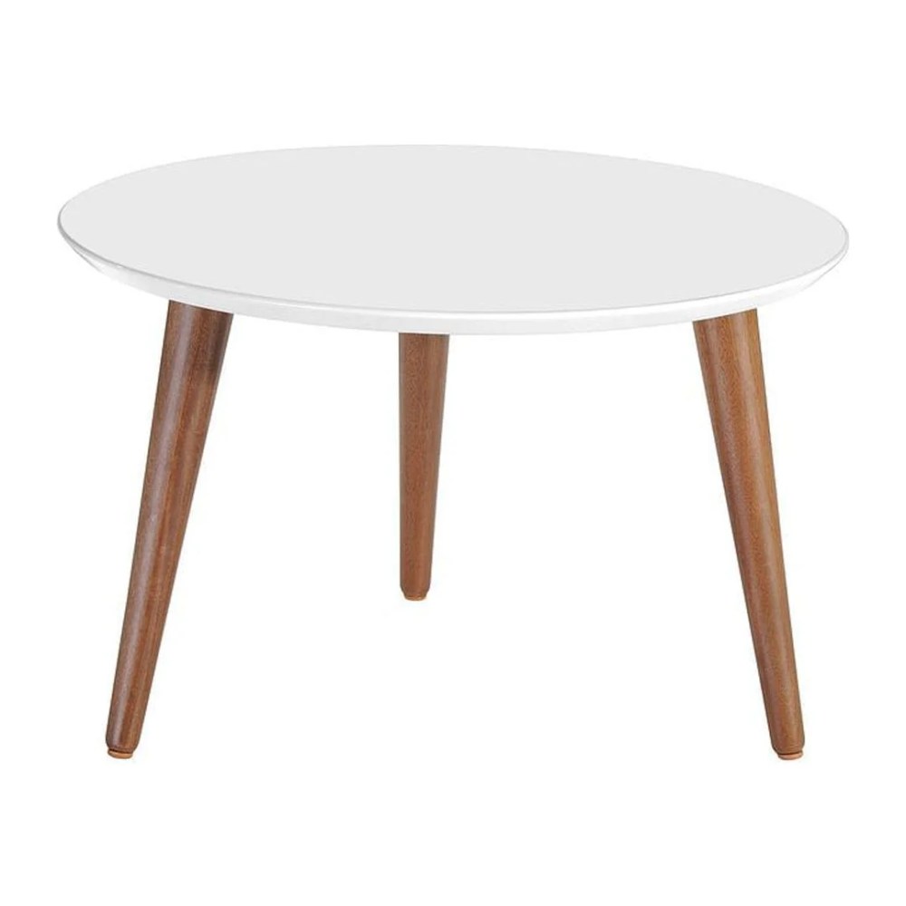 Manhattan Comfort Moore 23.34" Round Mid-High Coffee Table in White
