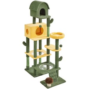 Alden Design 68.5" Oasis-themed Multilevel Cat Tree with 3 Perches,  Green