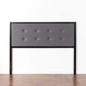 Zinus Barbara Upholstered Metal Headboard,King,Gray