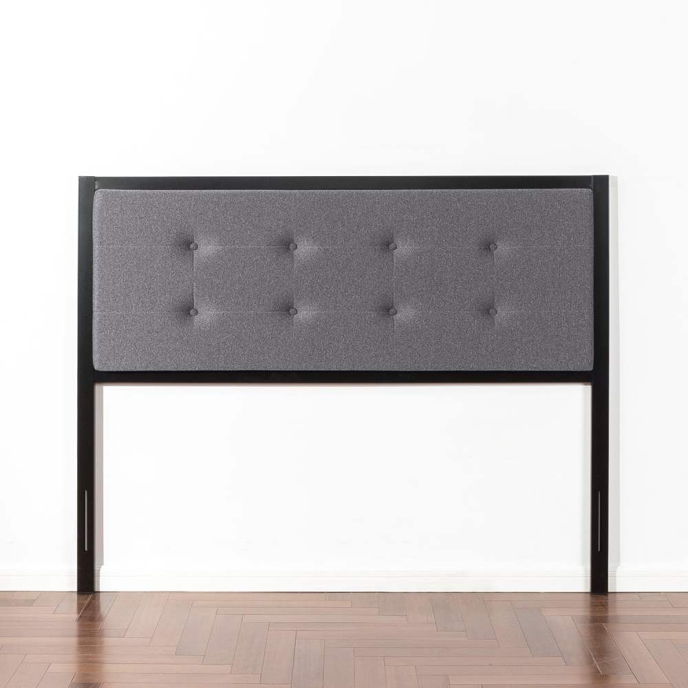 Zinus Barbara Upholstered Metal Headboard,King,Gray