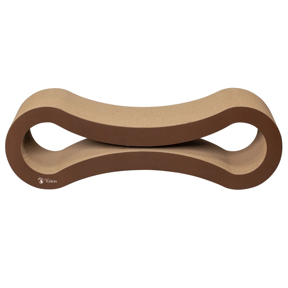 PetFusion Ultimate Reversible Infinity Cat Scratcher Lounge & Bed, Durable & Long Lasting, Brown - Image 2