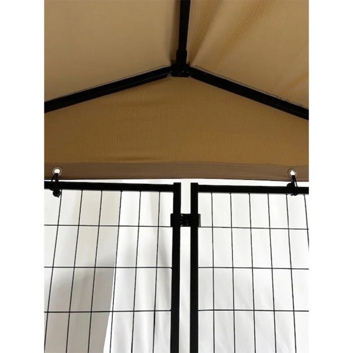 Garden Winds Custom Fit Replacement Canopy Top Cover Compatible with The PawHut USD02-0120131 8' x 4' x 6' Pet Dog Kennel Playpen - Upgraded Performance RipLock 350 Fabric - Slate Gray - Image 8