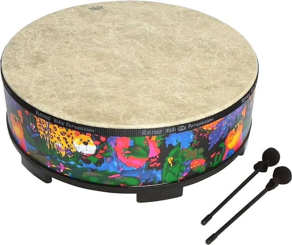 Remo KD-5822-01 Kids Percussion Gathering Drum - Fabric Rain Forest, 22