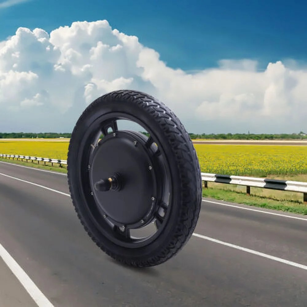 48V 1000W Brushless Front Wheel Conversion Kit for Electric Motorcycle, 16"x2.5" Wheel, Easy Installation, Up to 35 km/h Speed