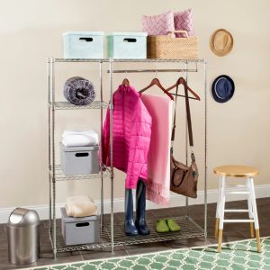 Safavieh Betsy Modern Chrome Wire Adjustable Garment Rack