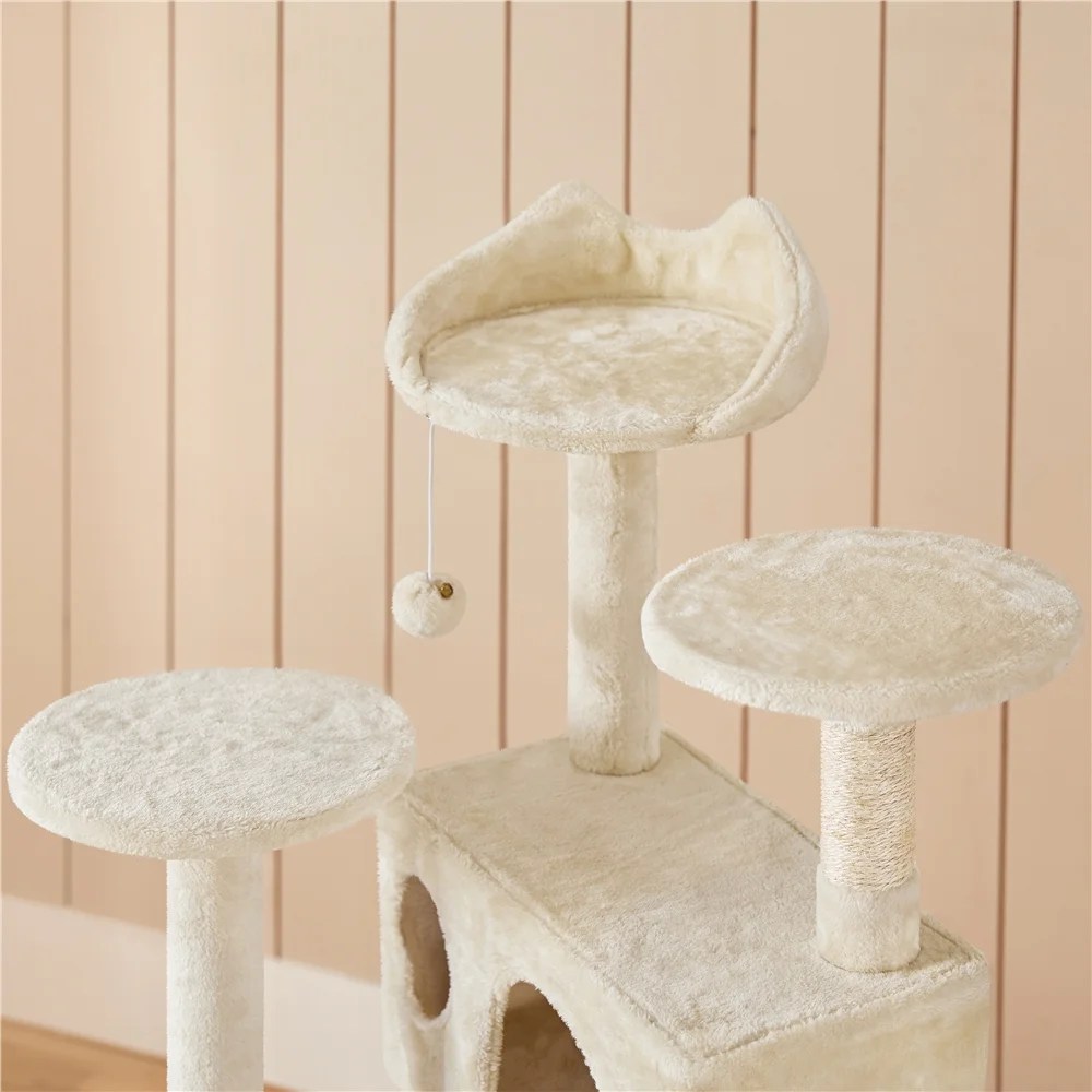 Renwick 54"H Cat Tree Tower Condo with Condos & Scratching Posts, Beige - Image 2