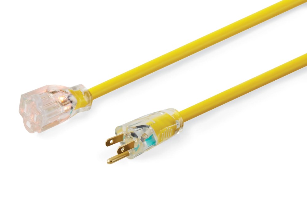 Hyper Tough 12AWGX3C 100ft Indoor and Outdoor Heavy Duty Yellow Vinyl Extension Cord - Image 3