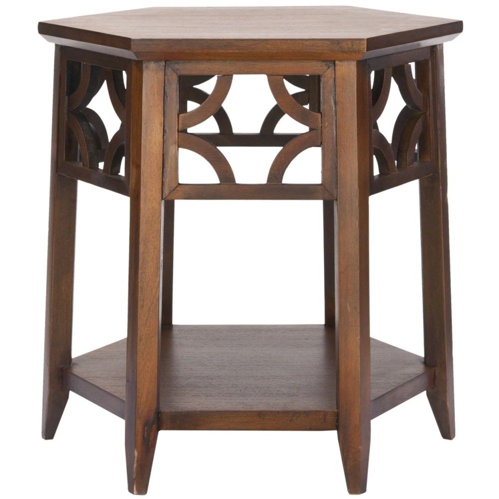 SAFAVIEH Connor Hexagon End Table Brown - Image 3