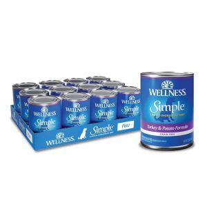 Wellness Simple Limited Ingredient Diet Adult Canned Wet Dog Food,  Wholesome Grains,  Natural,  Turkey and Potato Recipe,  12.5 oz,  Pack of 12 Cans