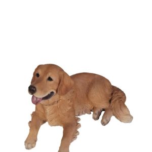 Hi-Line Gift 12 in Golden Retriever Lying Down Garden Statue,  Weather-Resistant