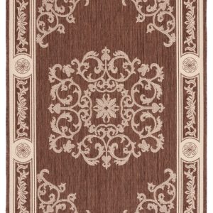 Safavieh Courtyard Cynthia Oriental Indoor/Outdoor Area Rug, Chocolate/Natural, 6'7" x 9'6"