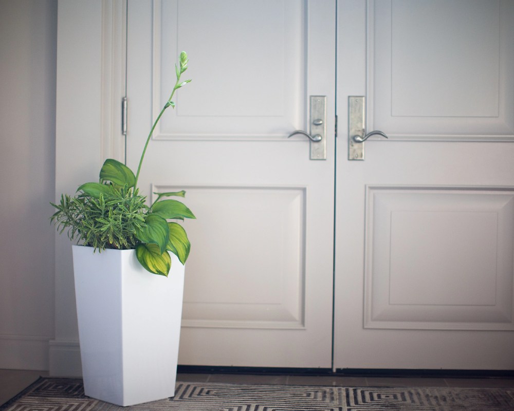 Algreen Modena 30-In. Square Taper Planter, Self-Watering, Glossy White - Image 3